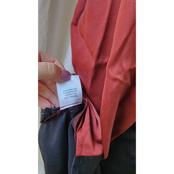 Choosy Two Tone Shirtdress Satin Burnt Orange - Picture 11 of 13